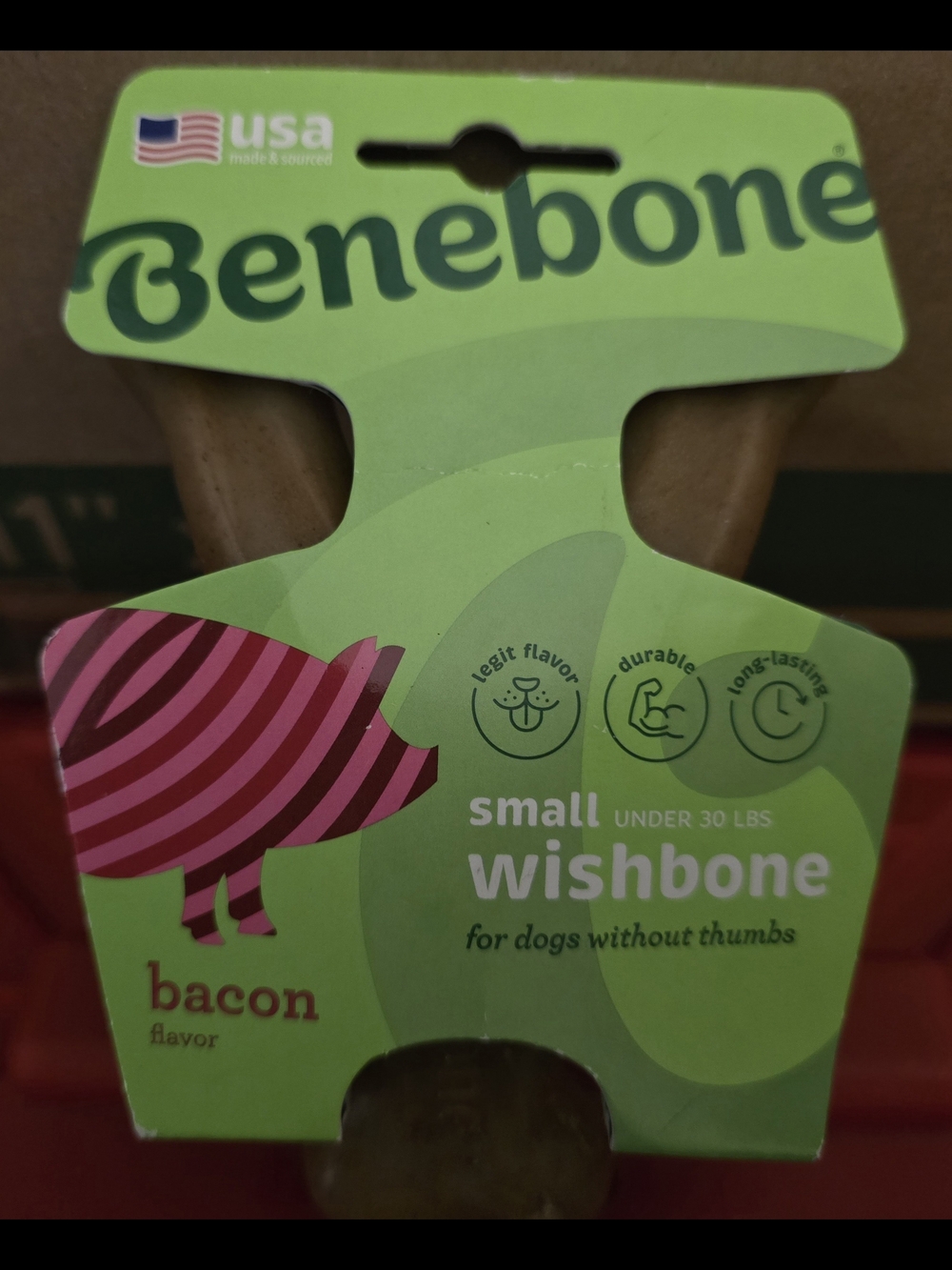 NWT-Chuckit! Plush Ball + Benebone Bacon Wishbone + Petstages Branch Dog Toys - Picture 4 of 7